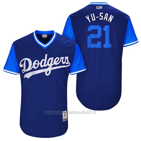 Maglia Baseball Uomo Los Angeles Dodgers 2017 Little League World Series Yu Darvish Royal